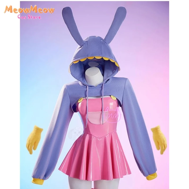 Disfraz de Conejo IAX de Circo para Adultos de Halloween, Vestido de Vendaje de Cuero PU con Orejas de Conejo, Disfraz Sexy de Anime para Cosplay, Carnaval 2026