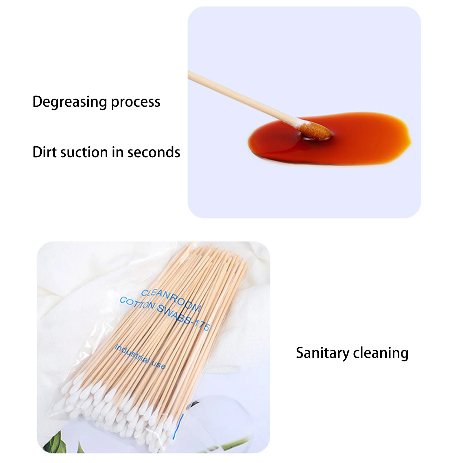 100-200 pezzi tamponi di cotone usa e getta 15 cm testa singola lunga in legno industriale per camere bianche germogli di cotone di betulla per trucco artigianale