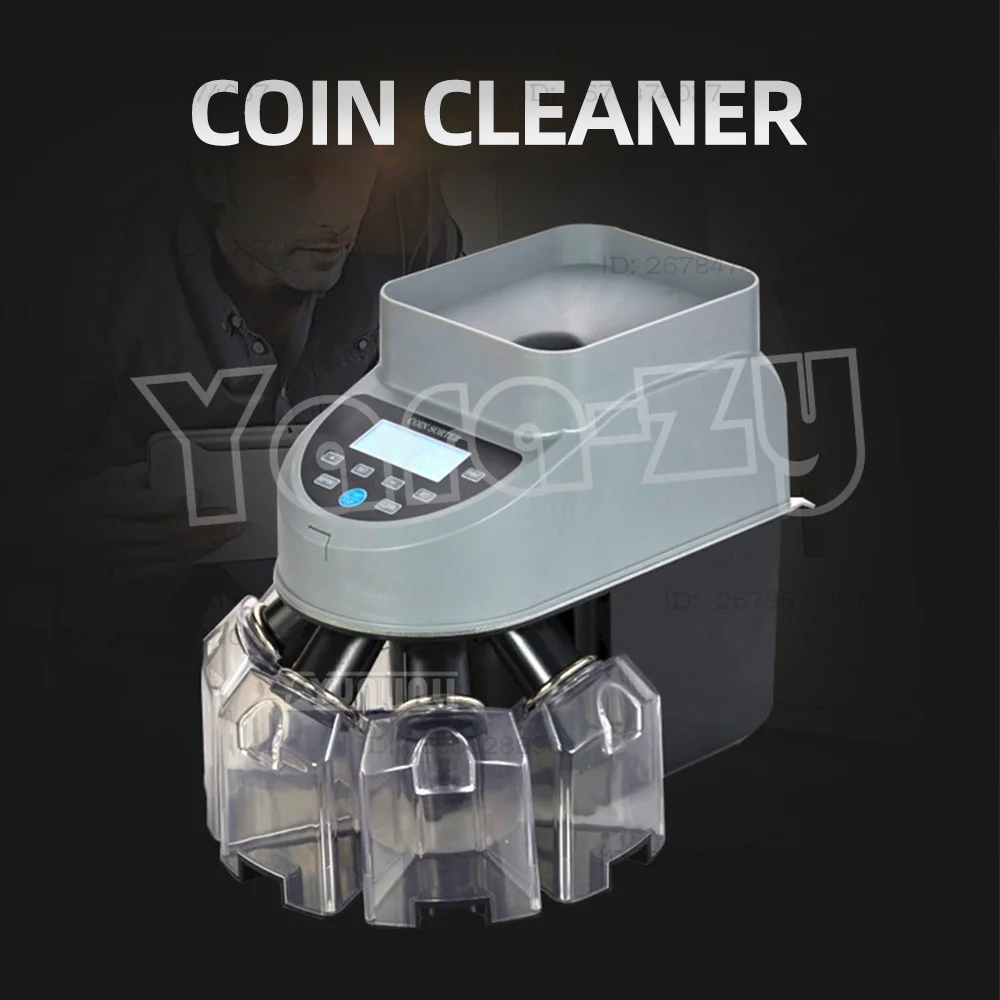 Coin Counter Sorter, Euro/Japanese/Thailand/Malaysia Coin Sorter Machine, 1000 Coins/min, Holds 500-1000 Coins, with 4 Coin Tube