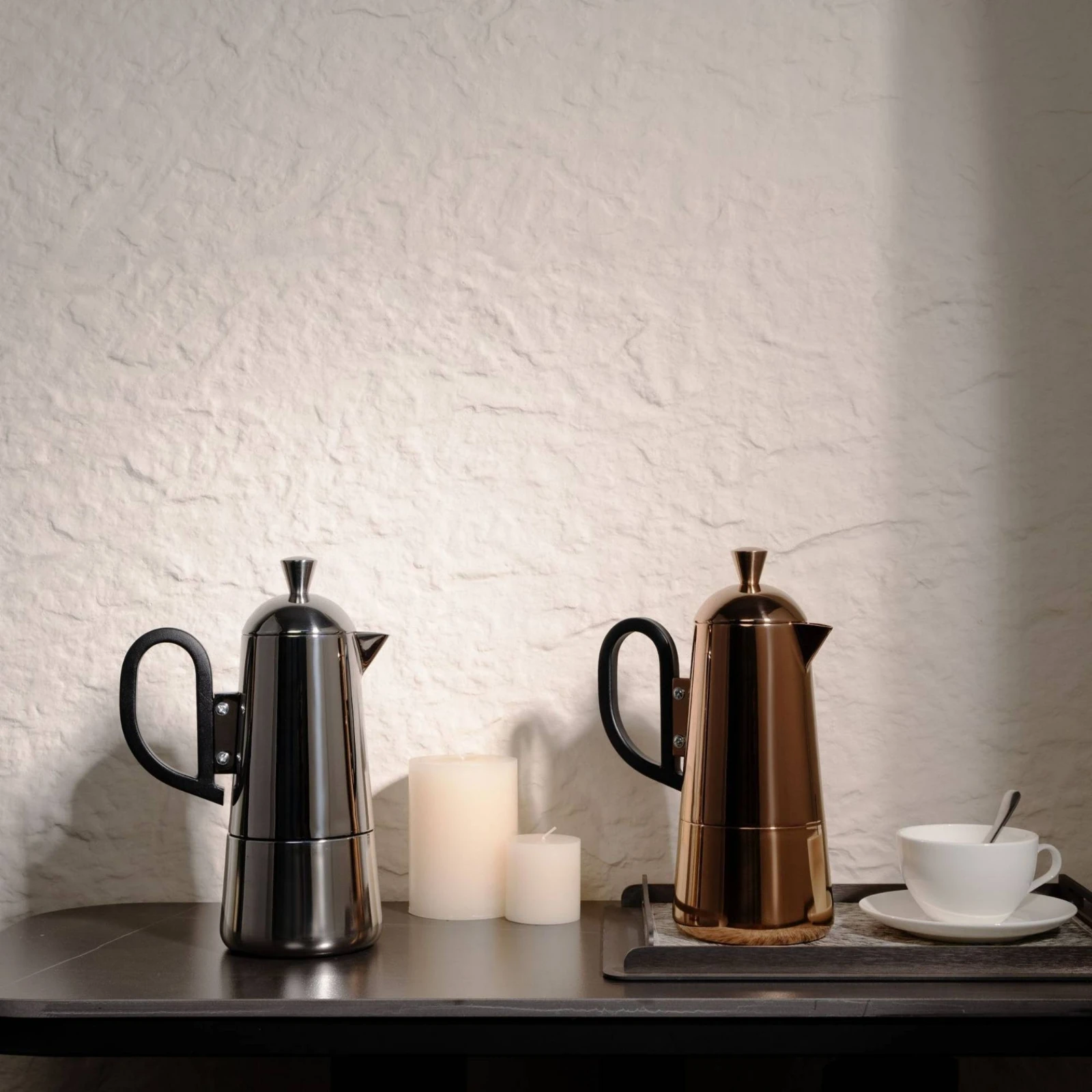 Coffee Kettle with Loop Handle Polished Stainless Steel Coffee Kettle Teakettle Easy to Clean Tabletop Pot Compact