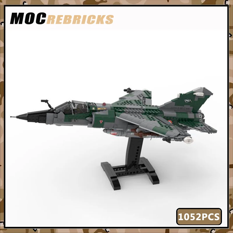 

Military Weapon France Air Combat Aircraft Dassault Mirage F1 CR Fighter MOC Building Blocks DIY Model Bricks Toys Children Gift