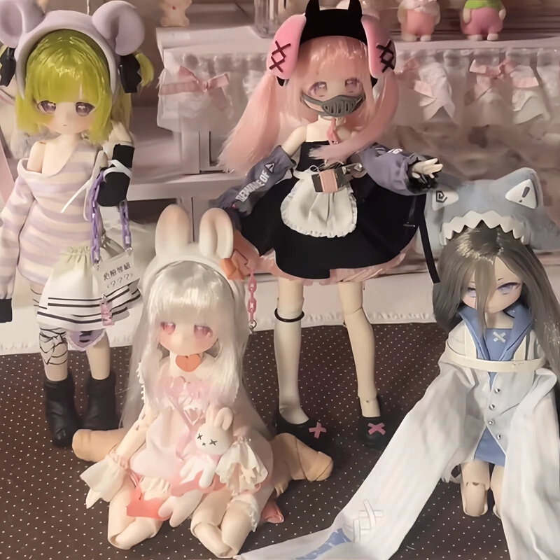 

1/8 Scale Inedible Dolls Lovely Kwaidan Mjd Blind Box Hair Transplant Bjd Figurin Cute Spooky Rabbit Themed Doll Ornament Toys