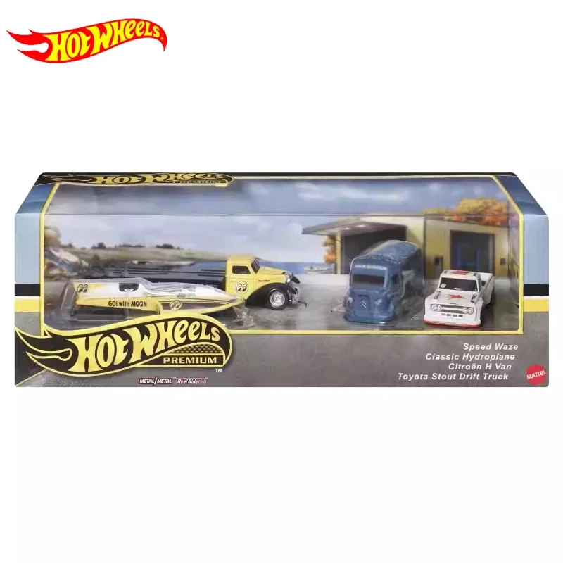 Original Hot Wheels Premium Car Mooneyes Toy for Boy 1/64 Diecast Speed Waze Classic Hydroplane Citroen Toyota Stout Drift Truck