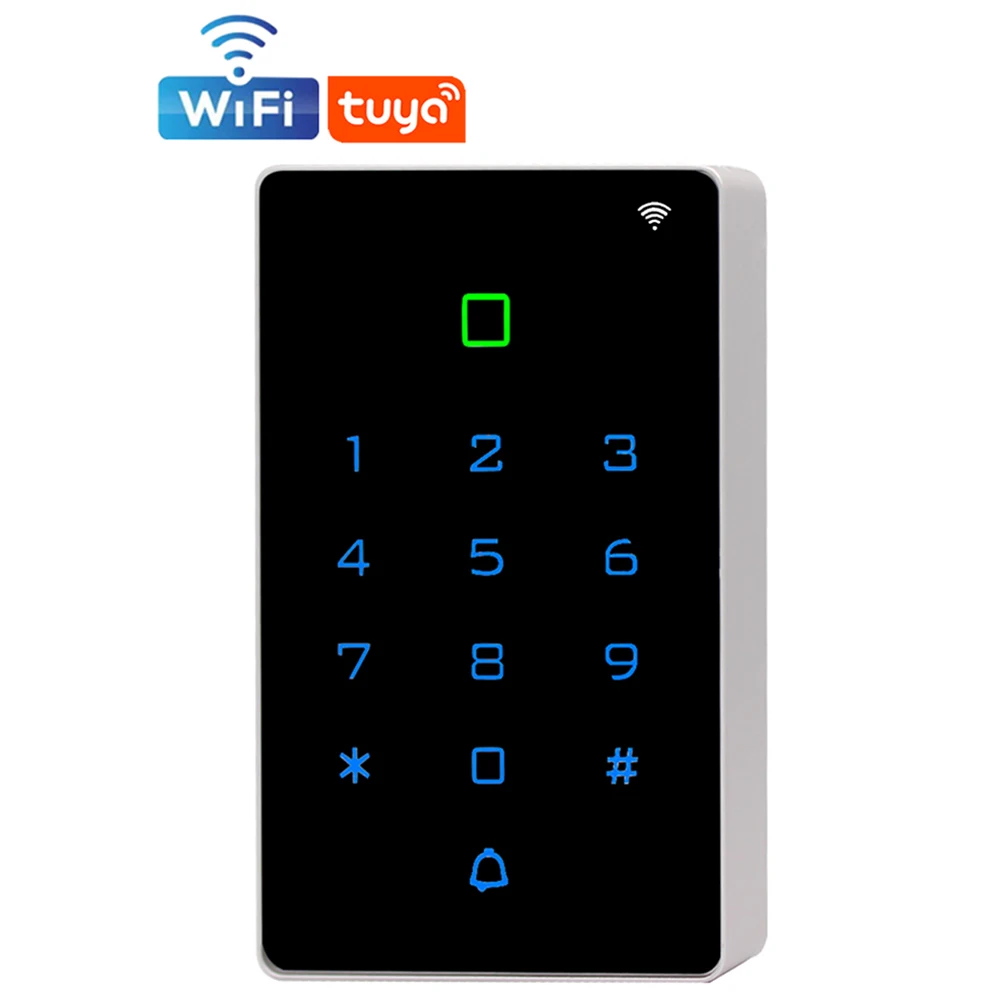 Waterproof WiFi Tuya App Backlight Touch 125khz RFID Card Access Control Keypad WG26 Output Alarm Management Card Support