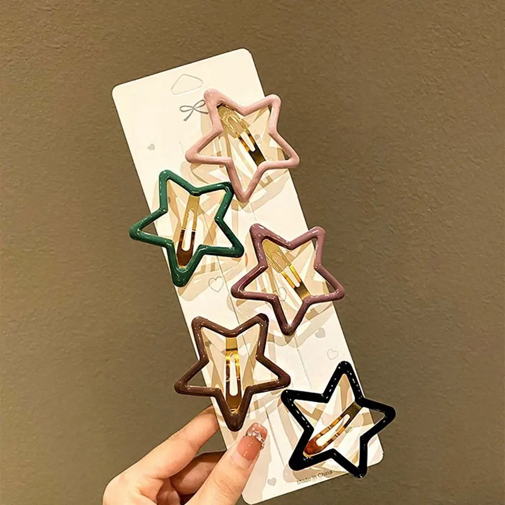 Fashion Pentagonal Star Star BB Hair Clip Alloy Metal Side Barrettes Geometric Colorful Y2k Hairpin Girls