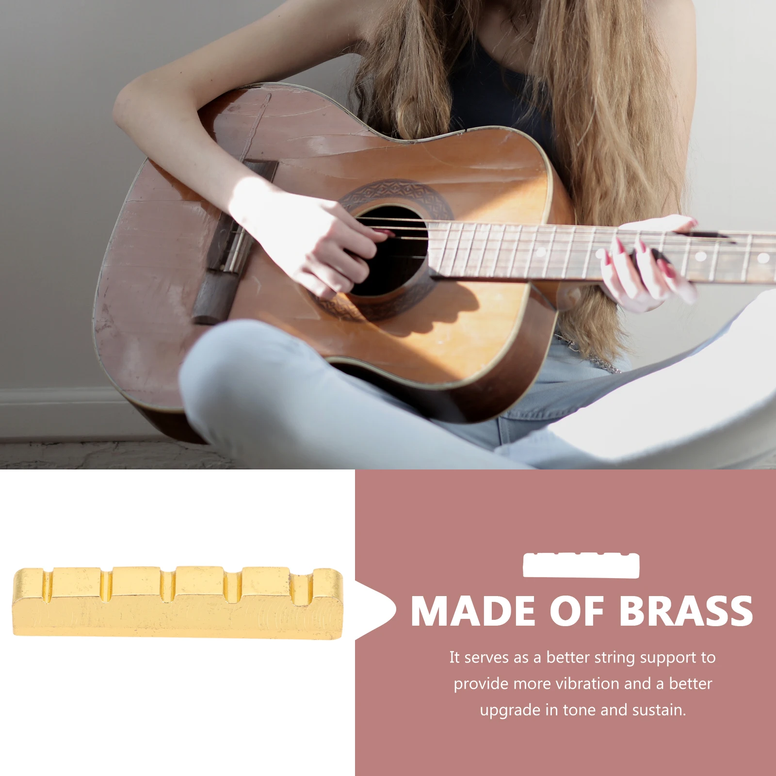 

Electric Bass Nut Bridge Saddle Parts Saddles Right Guitar Accessories Nuts Replacement Brass
