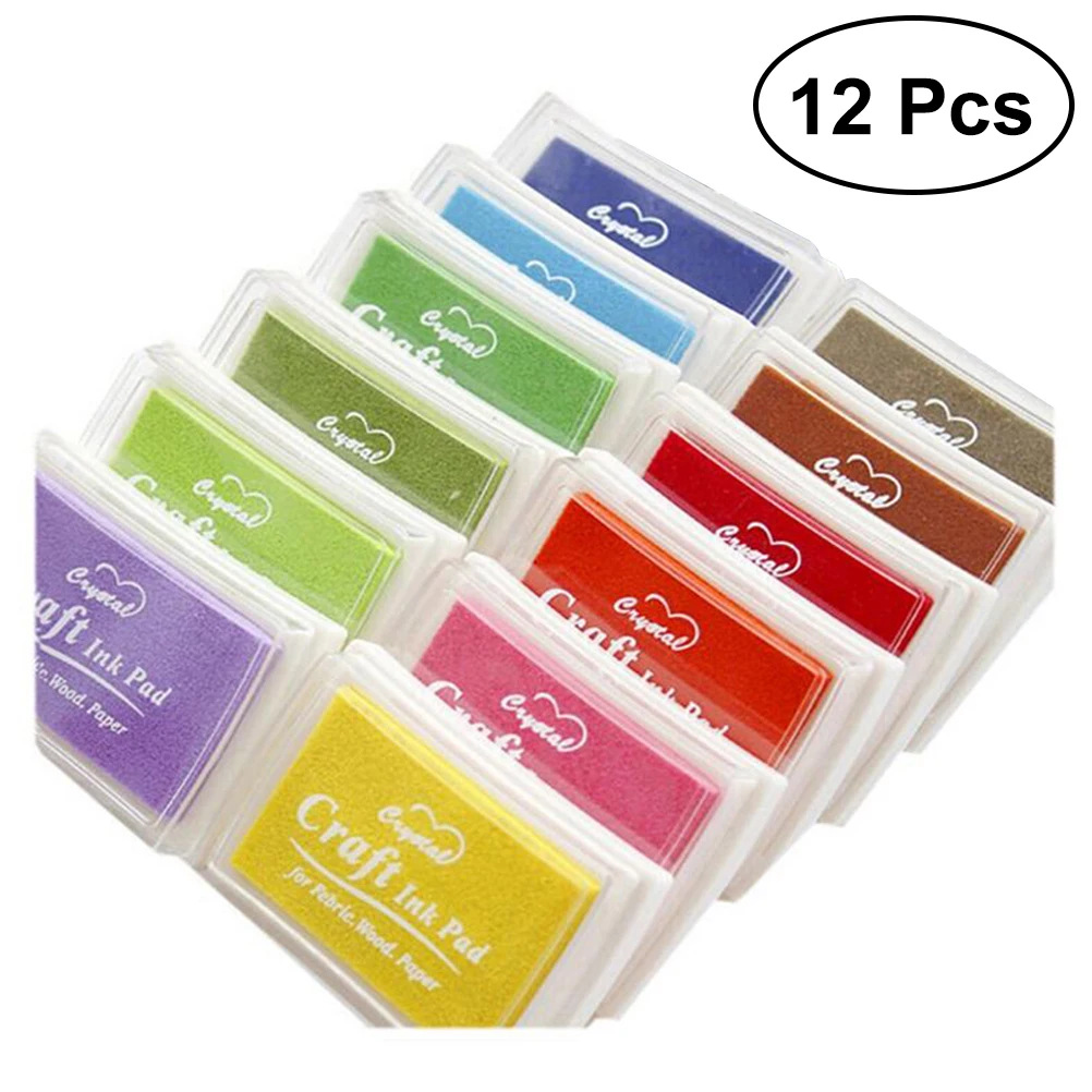 

12 Colors Large Size Vintage Inkpad for Stamp DIY Crafts Scrapbooking Scrapbooking Washable Ink Pads Rubber Wooden Stamps