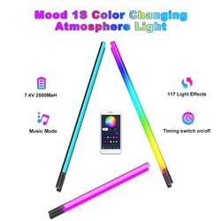 LUXCEO 120cm RGB Mood Lights Color Changing Light 18W APP Control Atmosphere Lamp Background Lighting for Photography/Party/Game