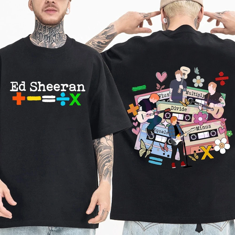 New Ed Sheeran Tour 2024 T-Shirts Man Woman Fashion Harajuku O-Neck Short Sleeve Cartoon Shirts Popular Muscic Fans Gift