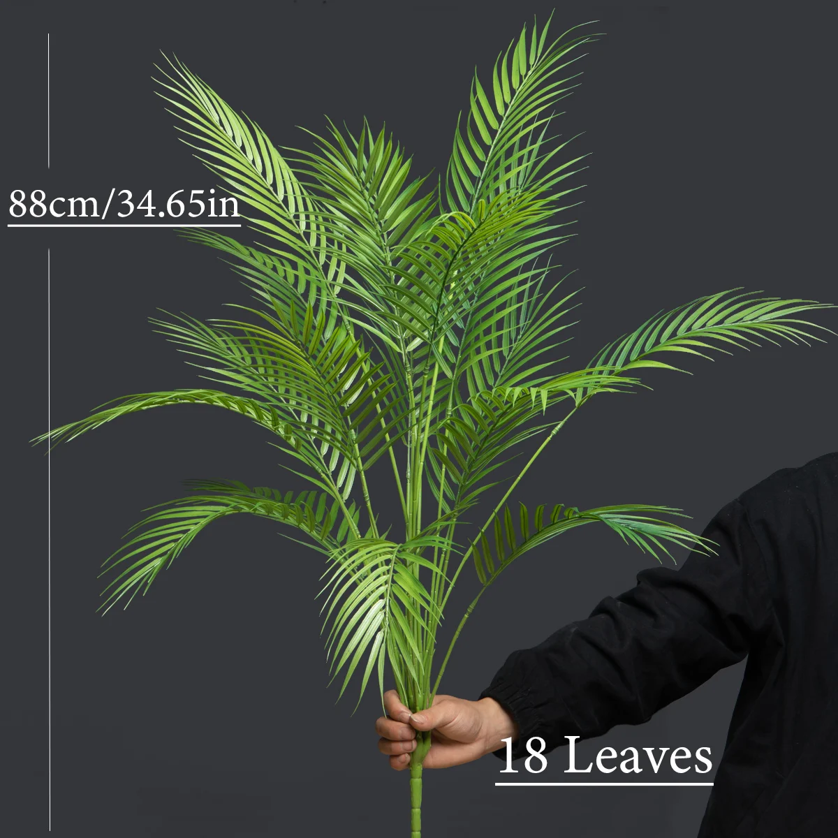 88cm 18 Forks Large Artificial Palm Plants Fake Monstera Plastic Fern Leafs Big Palm Leaves Branches For Home Garden Party Decor