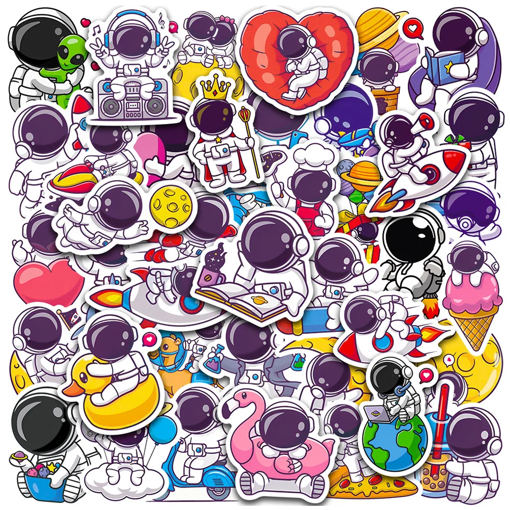 

10/30/50pcs Cute Astronaut Space Cartoon Graffiti Stickers Decal Laptop Scrapbook Phone Luggage Guitar Fridge Stationery Sticker