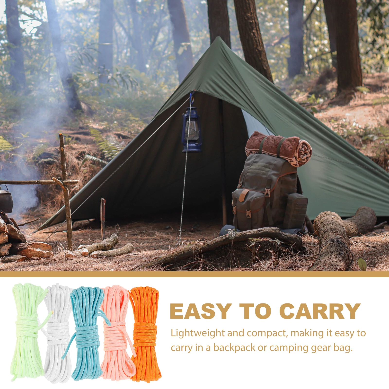 

5 Pcs Umbrella Rope Tent Ropes Camping Cord Outdoor Nylon for Tents All-purpose Utility Multi-function Reflective