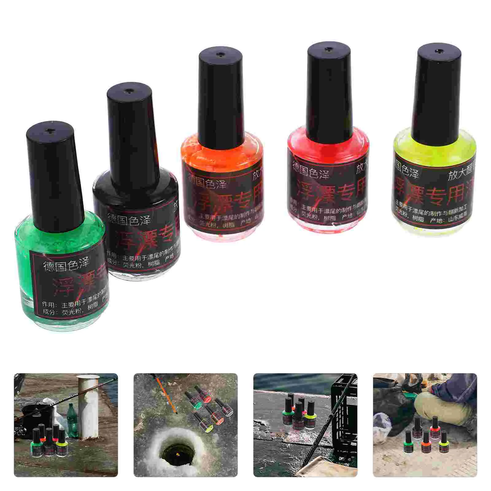 5 Bottles Fish Float Paint Fishing Fluorescent Paints Waterproof Neon Streamers Gear Eye Catching Major