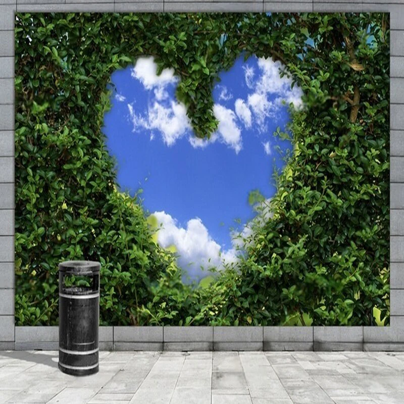 

Modern and simple heart-shaped leaf custom TV luxury home decoration background wall