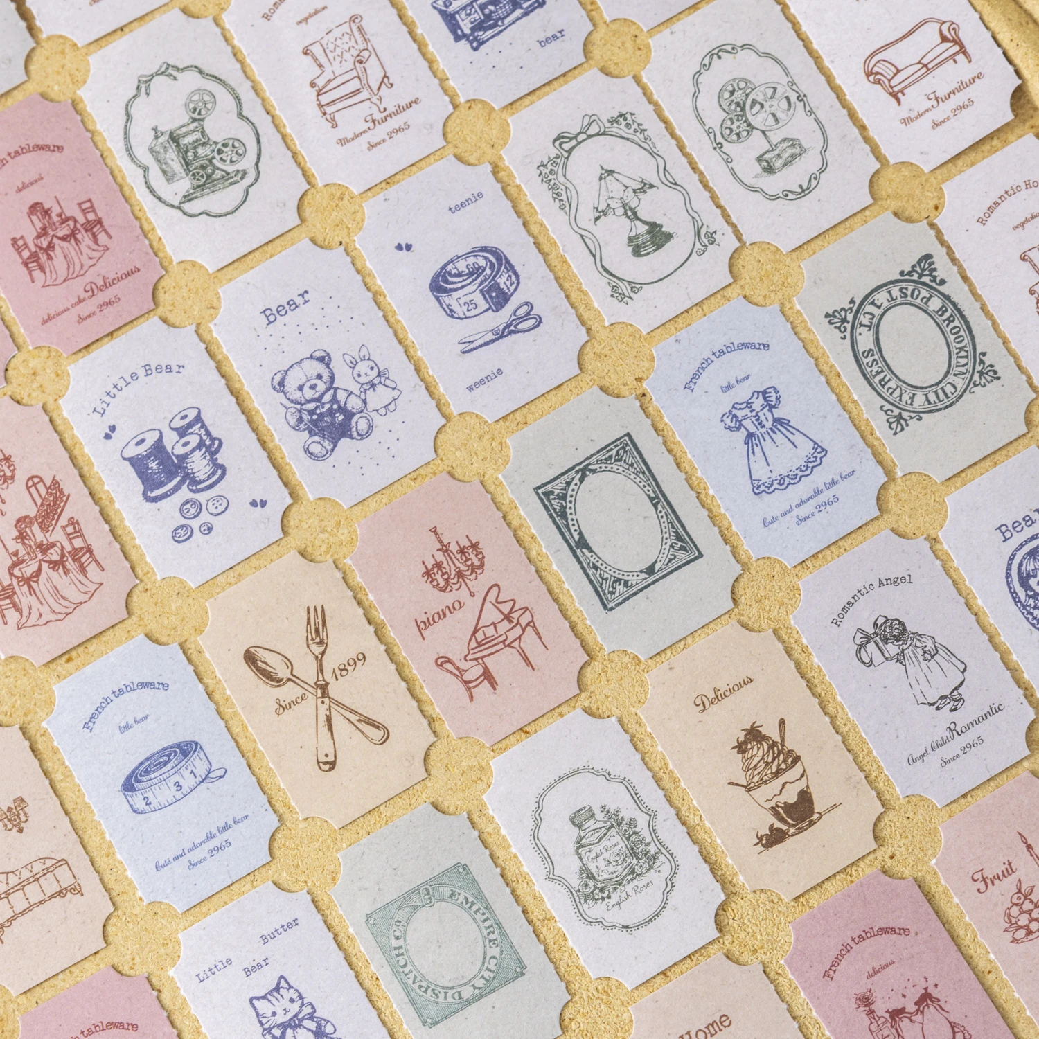 Collective Object Label Series Vintage Pattern Tag Landscape Sticker Book Creative DIY Journal Material Collage Stationery