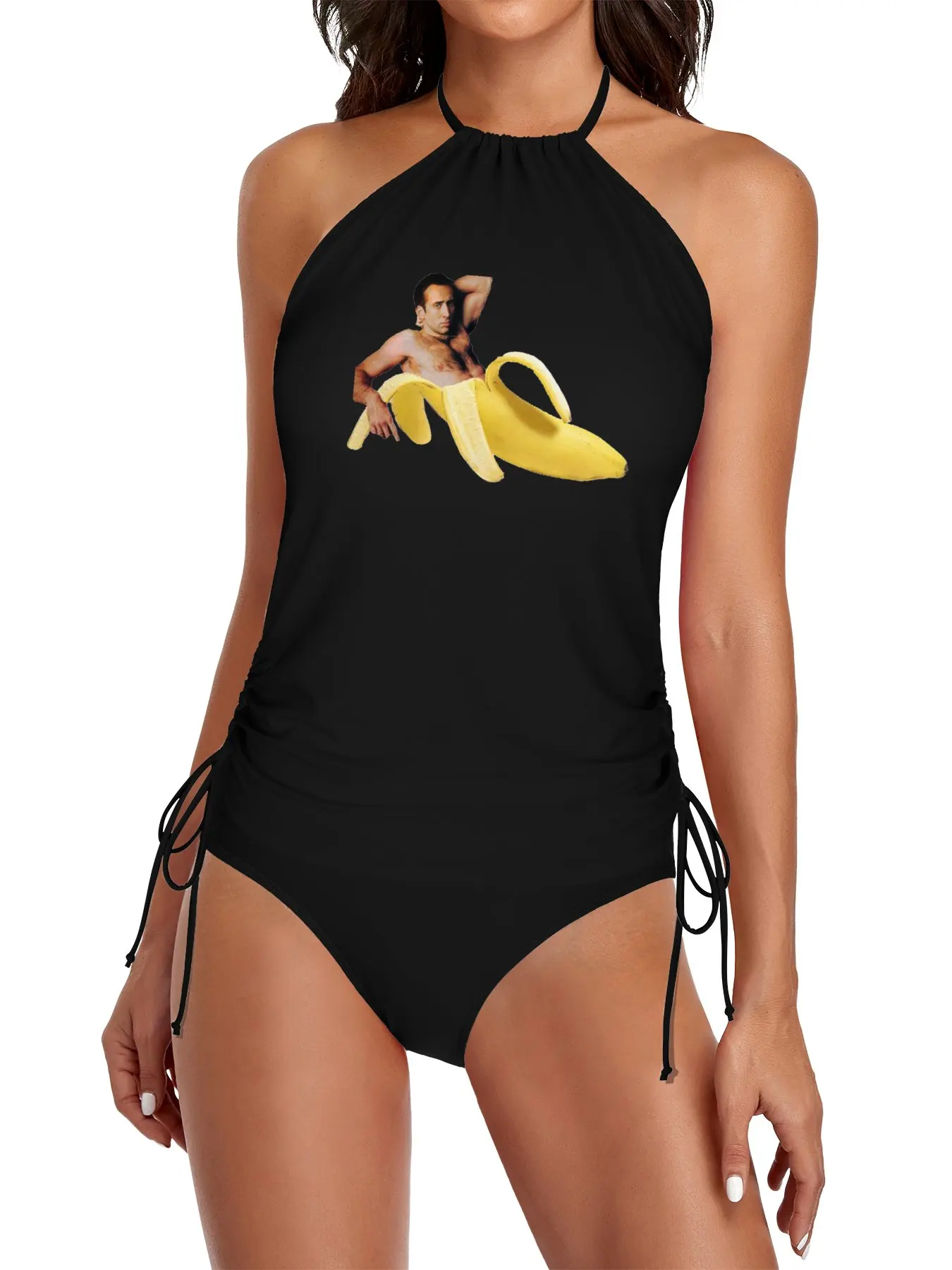 

Nicolas Cage Banana Pattern Split Swimsuit Set swimsuits women bathing suits woman Women's two-piece swimsuit