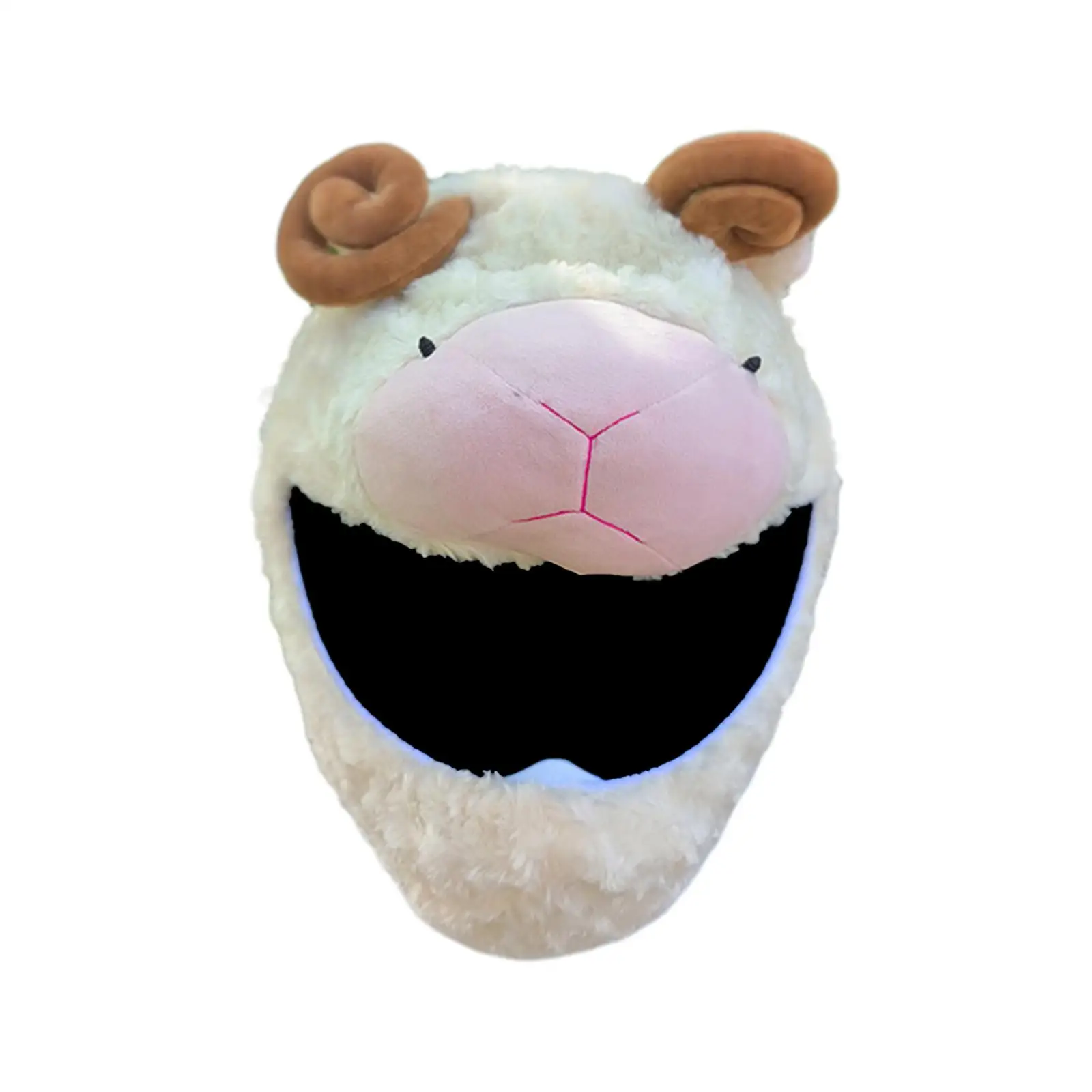 

Plush Sheep Motorcycle Helmet Cover Windproof Decorative Increase Riding Fun