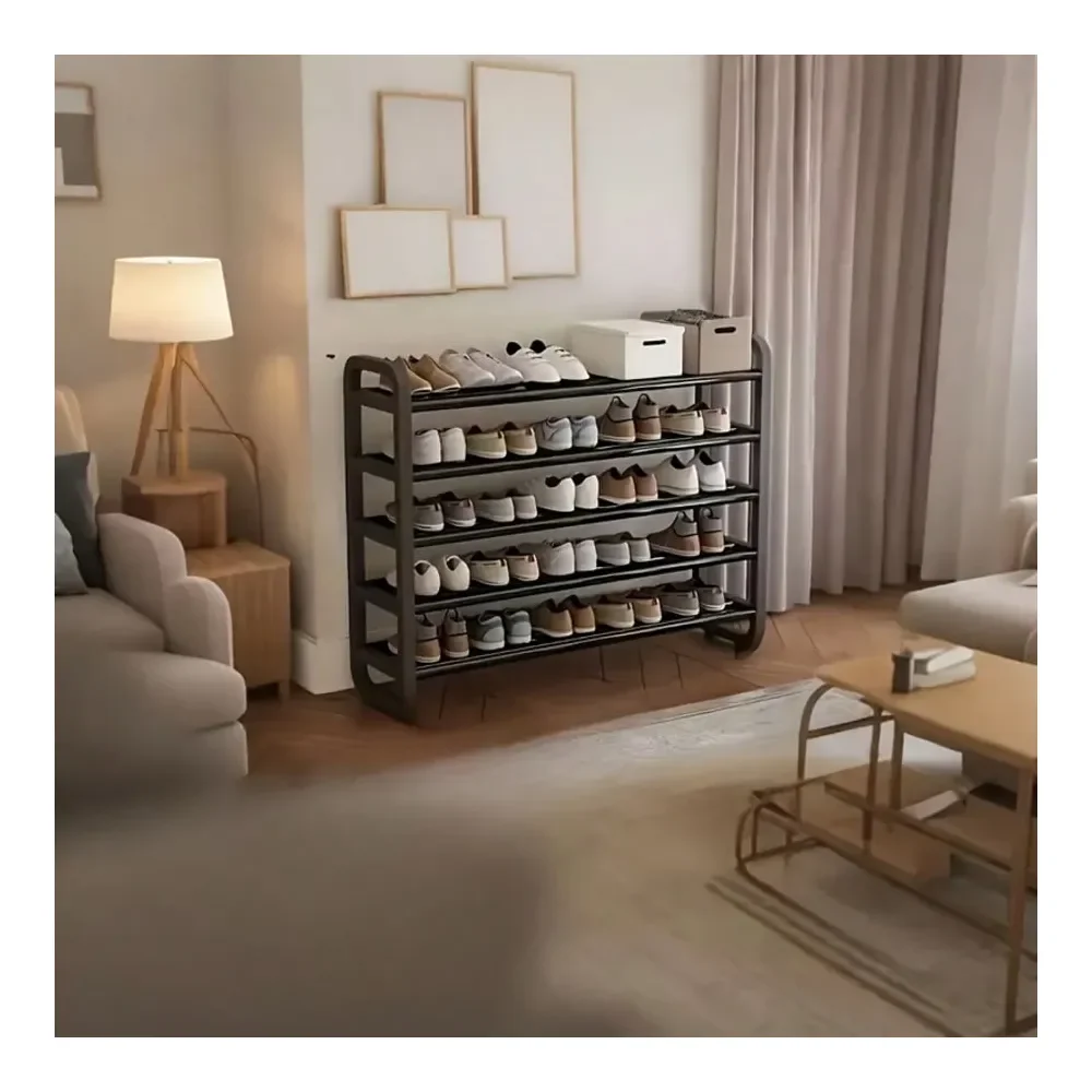 

Стеллаж для обуви, простой в сборке, многоярусный, отдельно стоящий, подходит для арендованного жилья, прихожих, коридоров, спален.
