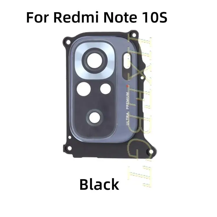 New For Xiaomi Redmi Note 10 10s Main Camera Glass Lens With Frame  Back Camera Lens Cover Smartphone Repair Parts