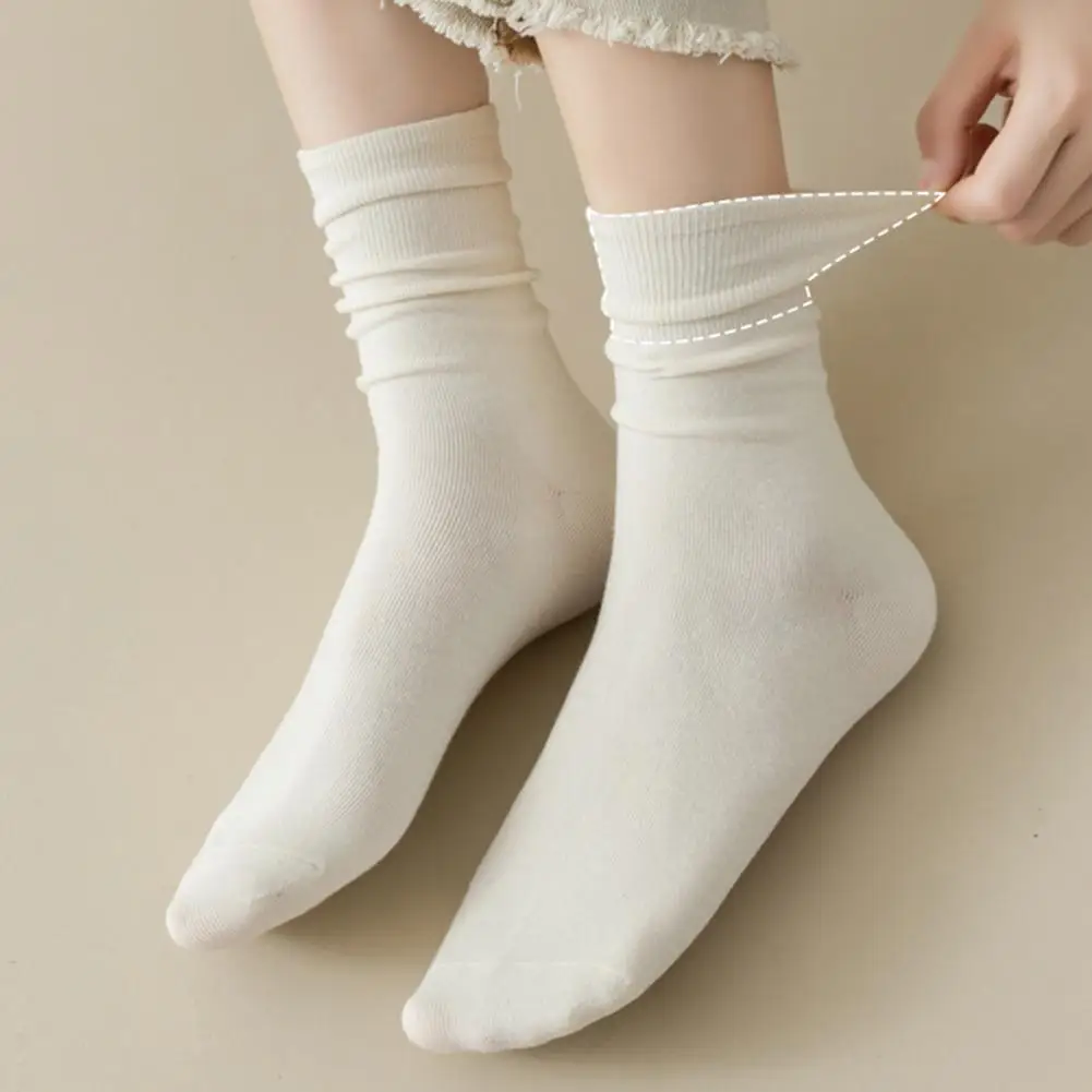 Stacking Socks Retro Mid-calf Socks for Women Warm Crew Socks Long for Fall Winter for Women