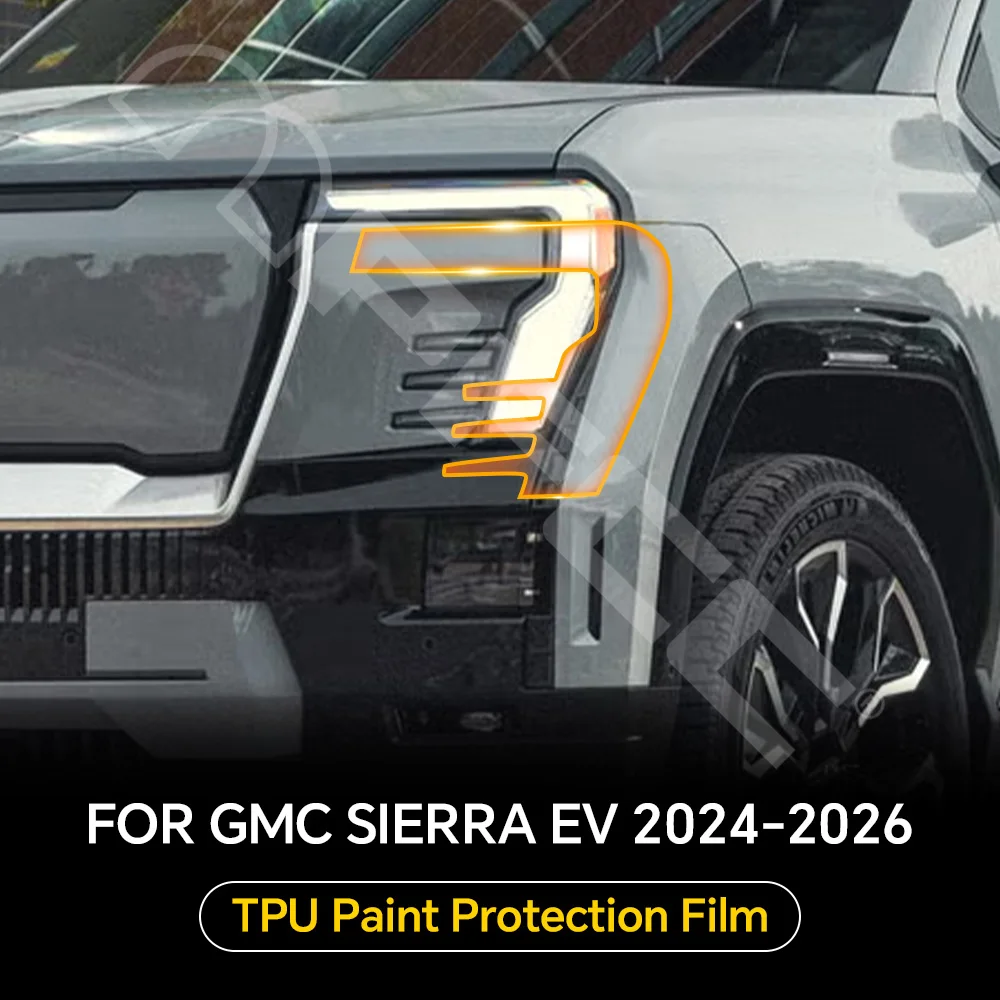 

Car Headlight Rearview B C Pillars Film For GMC sierra EV 2024-2026 TPU Paint Protection Film Pre-cut PPF Anti-Scratch Clear Bra
