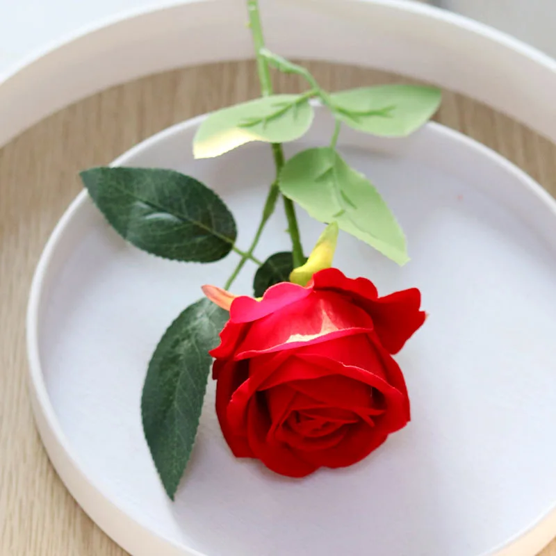 Red Artificial Flowers DIY Wedding Decoration Wedding Hall Flower Arrangement Embroidered Balls Rose Silk Flowers