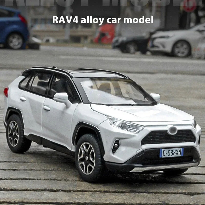 Modello giocattolo per auto RAV4 in lega 1:32, squisiti ornamenti per il desktop, migliore collezione per gli appassionati di modelli di auto, regali di Halloween