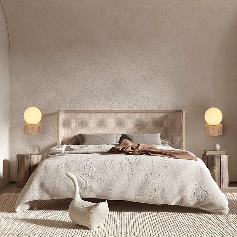 

Nordic Stone LED Wall Lamp For Bedroom Living Room Bedside Decoration Wall Light 110v 220v Sconce Travertine Lamp Luminaires