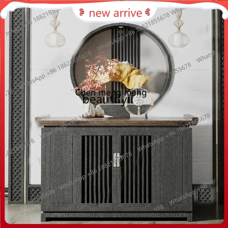 

SS new styleNew Chinese-style solid wood porch cabinet light luxury dining side cabinet hotel end view desk foyer chest cabinet