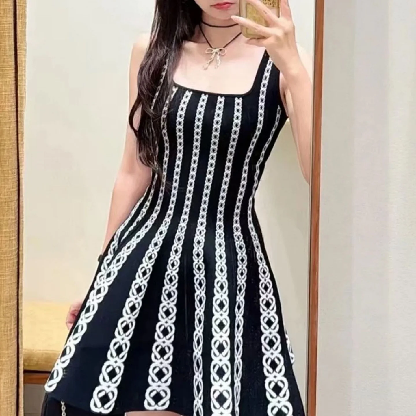 

Ele High Waist Knitted Dr M Home Summer Design Sensation Svel Stripe Pattern Wrap Dr for Women
