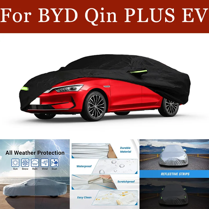 

Для BYD Qin PLUS EV внешний автомобильный чехол для улицы, полный автомобильный чехол, снежный чехол, солнцезащитный козырек, водонепроницаемые пылезащитные аксессуары