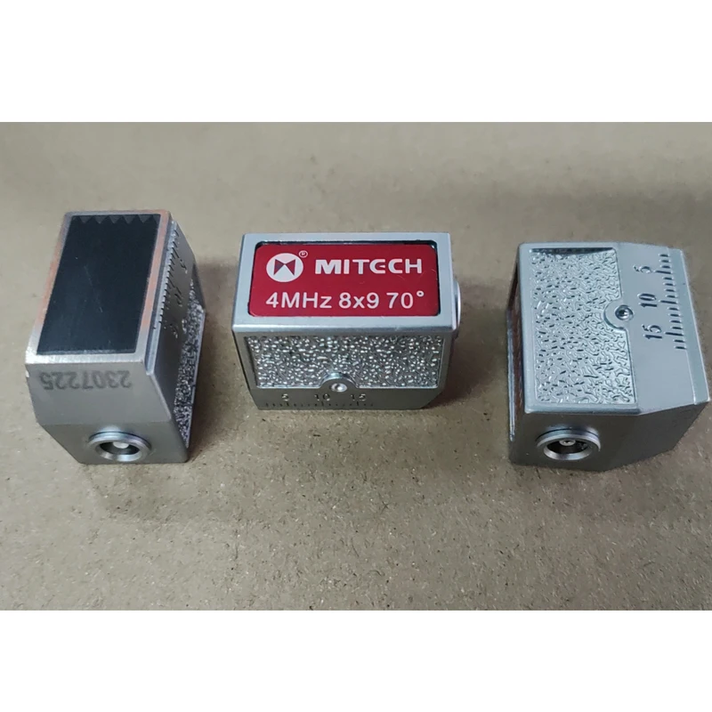 Mitech زاوية شعاع التحقيق محول ، بالموجات فوق الصوتية للكشف عن الخلل ، 4MHz ، 8x9 مللي متر ، 45 60 70 درجة