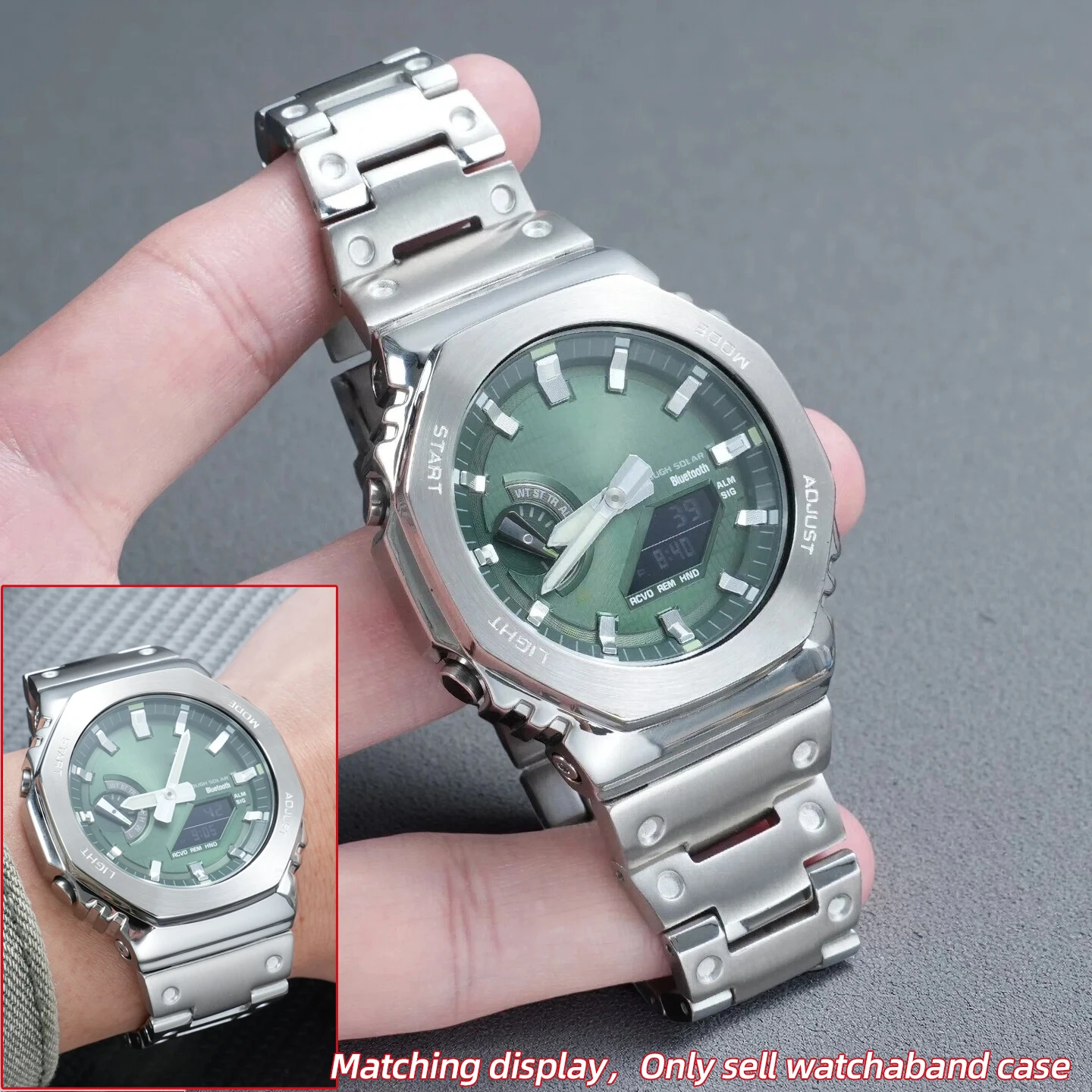 GM2100 Upgrade Steel Case& Strap Mod Kit For Casio 5611 GM-2100 GBM-2100 Modified watch band Metal bezel replace parts Accessori