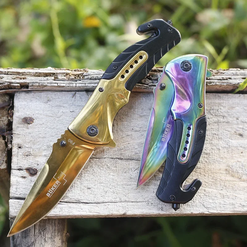 Anti Slip Handle High Hardness Folding Knife Camping Tactical Outdoor Multifunctional Survival and Self-defense Hunting Knives