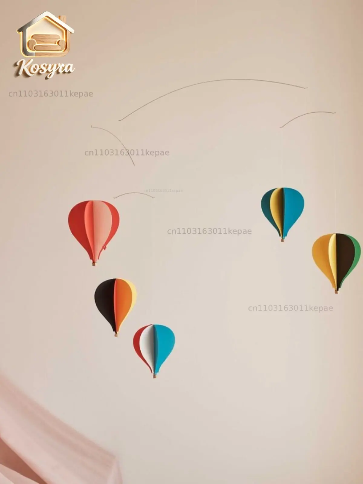 Danish hot air balloon balance pendant kindergarten Huanchuang decorative aerial pendant arrangement baby chasing bed bell