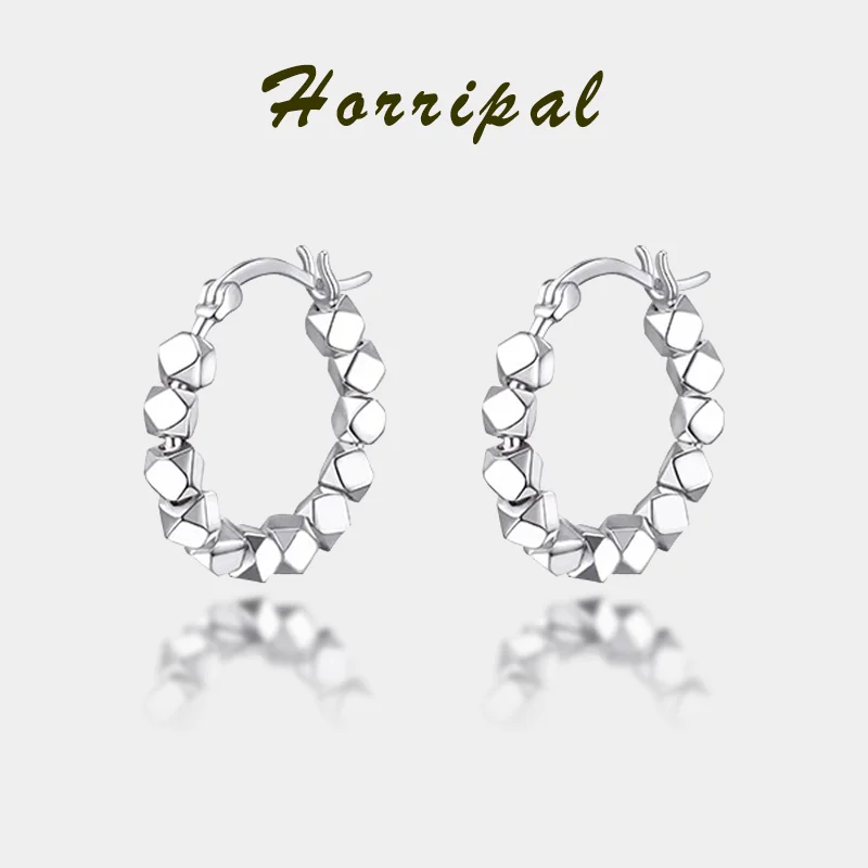 

High Quality Vintage Hoop Earrings for Women Original 925 Sterling Silver Plated 18K White Gold New in Earring Gift Fine Jewelry