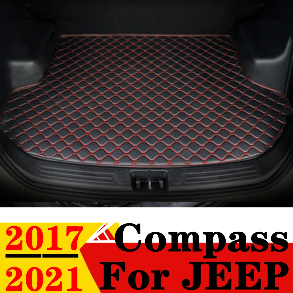 

Коврик для багажника автомобиля для JEEP Compass 2021 2020 2019 2018 2017, плоский боковой защитный ковер для задней части багажника