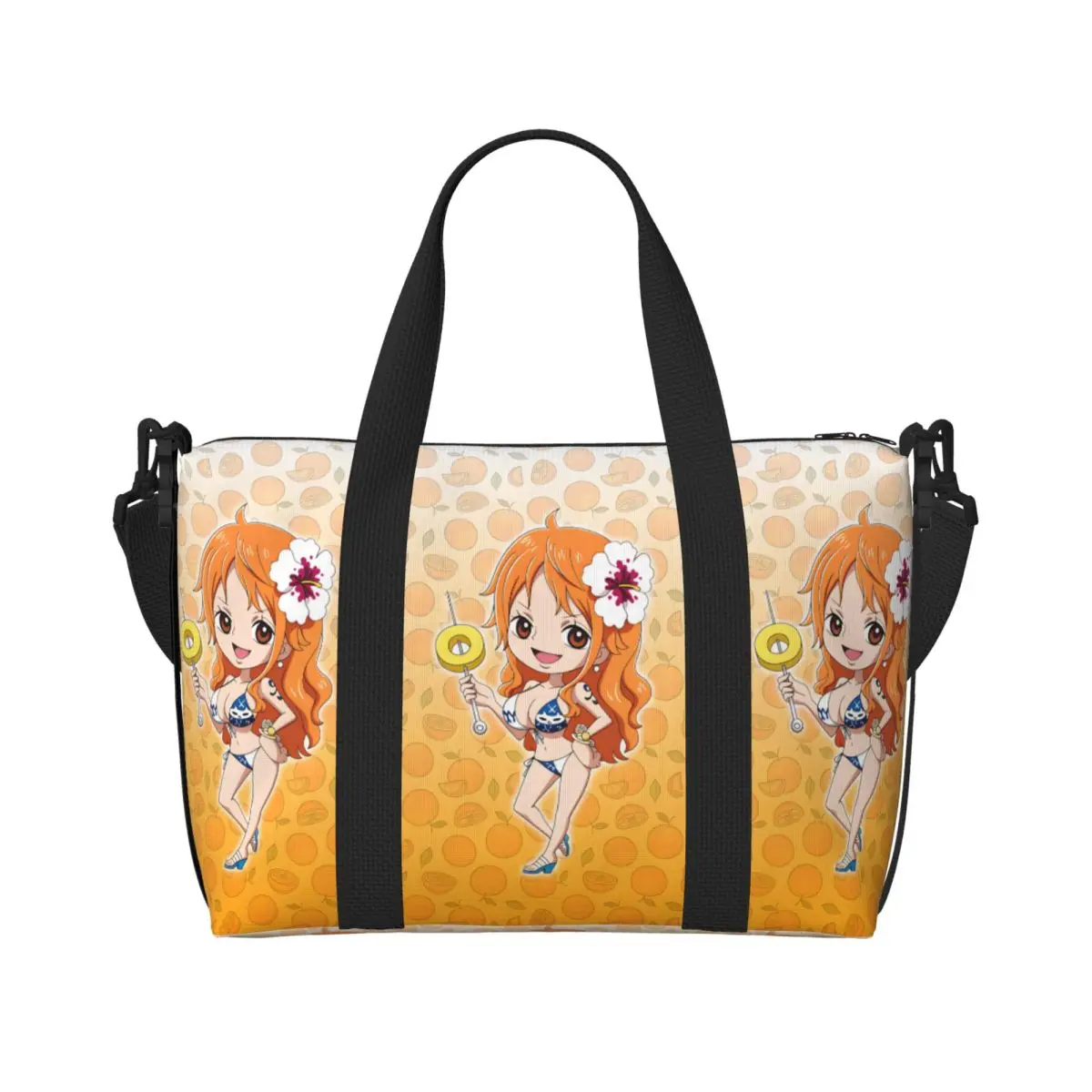 Maßgefertigte One Piece Namis Strandtasche für Frauen, Extra Große Sporttasche, Anime Klassiker Manga Film Reise-Einkaufstasche