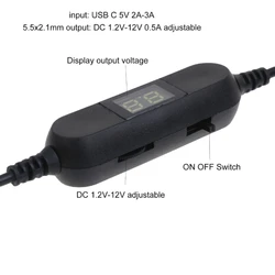 USB C 5V to 1V 3V 4.5V 6V 9V 12V Adjustable Output Voltages Cable Step Up Down Converter Cord for Toy Clock and more