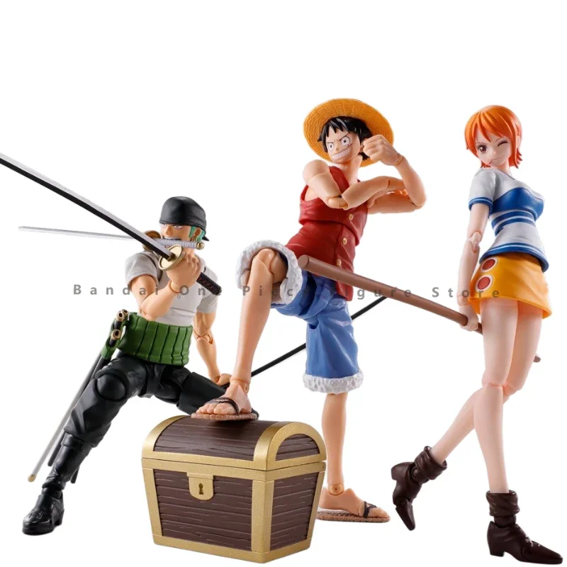 Bandai-figuras de acción originales de One Piece, juguetes de animación, modelo de coleccionista genuino, Anime Hobby, Roronoa SHF Zoro, preventa