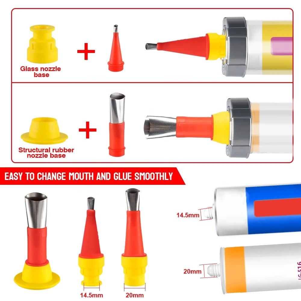 ONEVAN 10000N Pistola per calafataggio elettrica 6 Velocità Pistole per colla per vetro Colla a pressione Cucitura Sigillante Pistola per colla per batteria Makita 18v