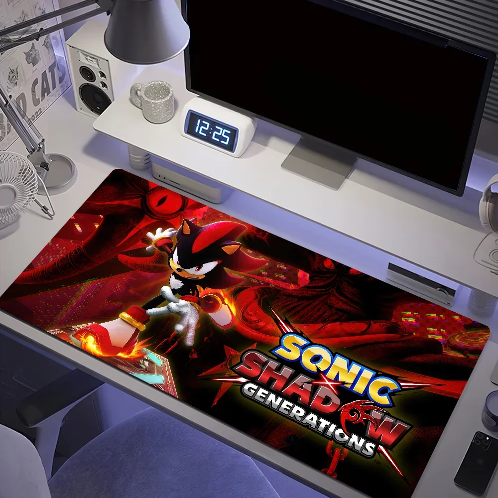 CIFBUY Sonic Shadow Generations Character Gaming Mouse Pad Large Desk Mat Non Slip Keyboard Mat For Office Computer Gamer Decor