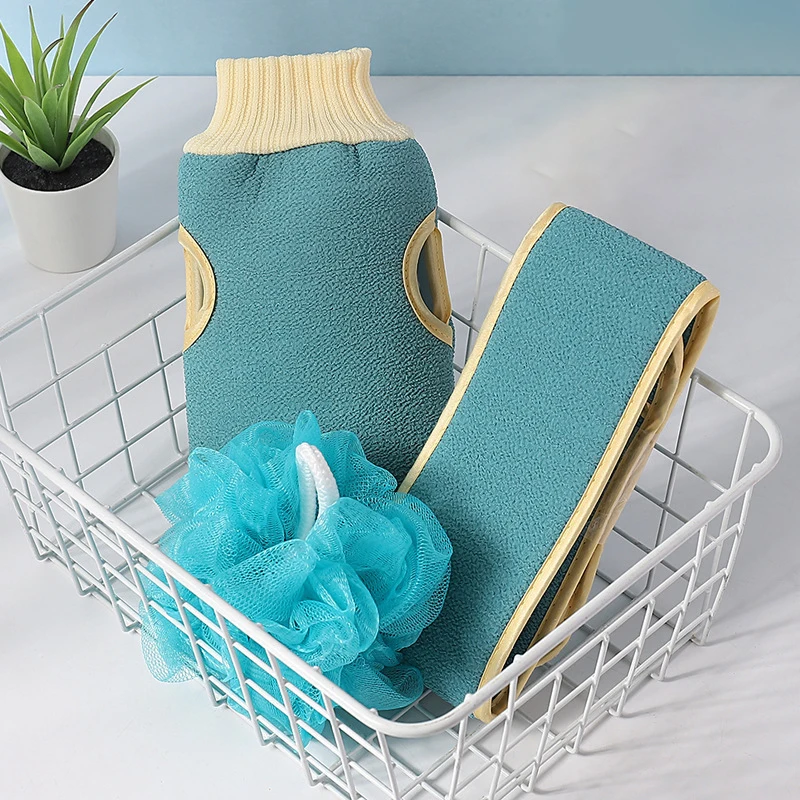 Frosted Exfoliating Washcloth Foaming Shower Towels Women Men Back Stain Removal Thickened Wearable Gloves Bathroom Long Towel