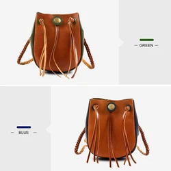 ANGENGRUI Retro Fashion Genuine Leather Women's Shoulder Messenger Bag Luxury Mobile Phone Case Holder