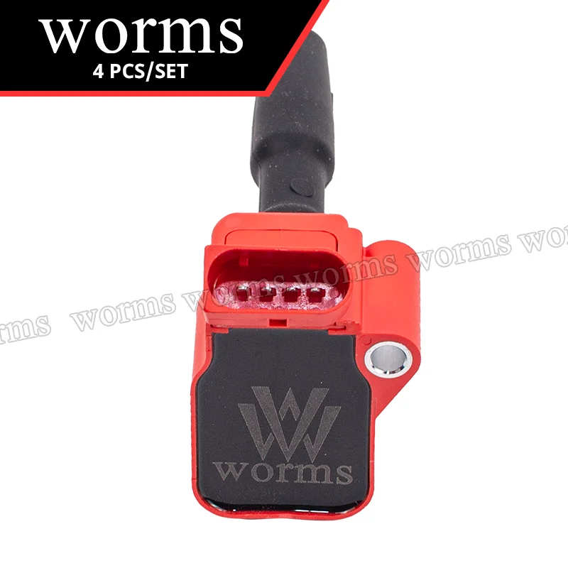 Worms Racing Ignition Coil Upgrade 4Pcs For VW GOLF AUDI A3 Skoda Seat EA211 1.0L 1.2L 1.4T 04E905110L 점화코일