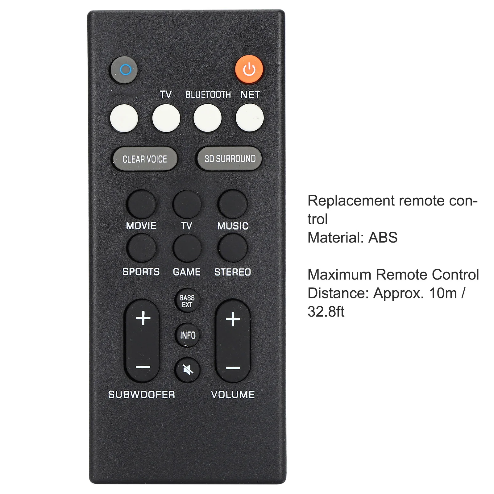 Control Remoto de Repuesto para Altavoz ABS, Control Remoto de Repuesto para Altavoz YAS-209 YAS-109
