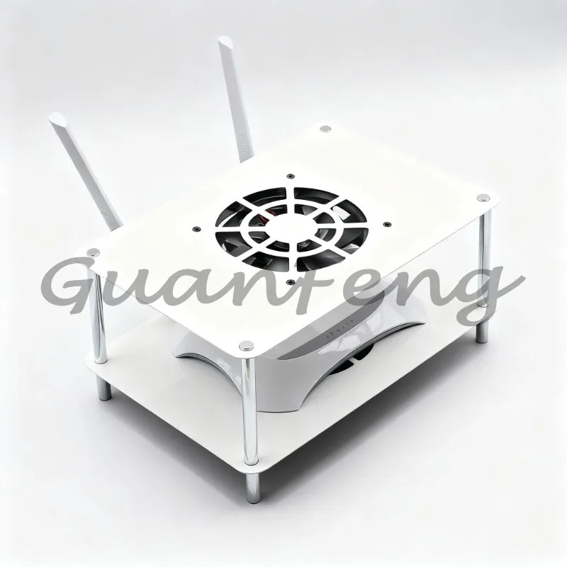 14CM Fan Cooling Bracket Metal Aluminum Plate Router Cooler Holder for Router Modem Network Equipment Heat Dissipation