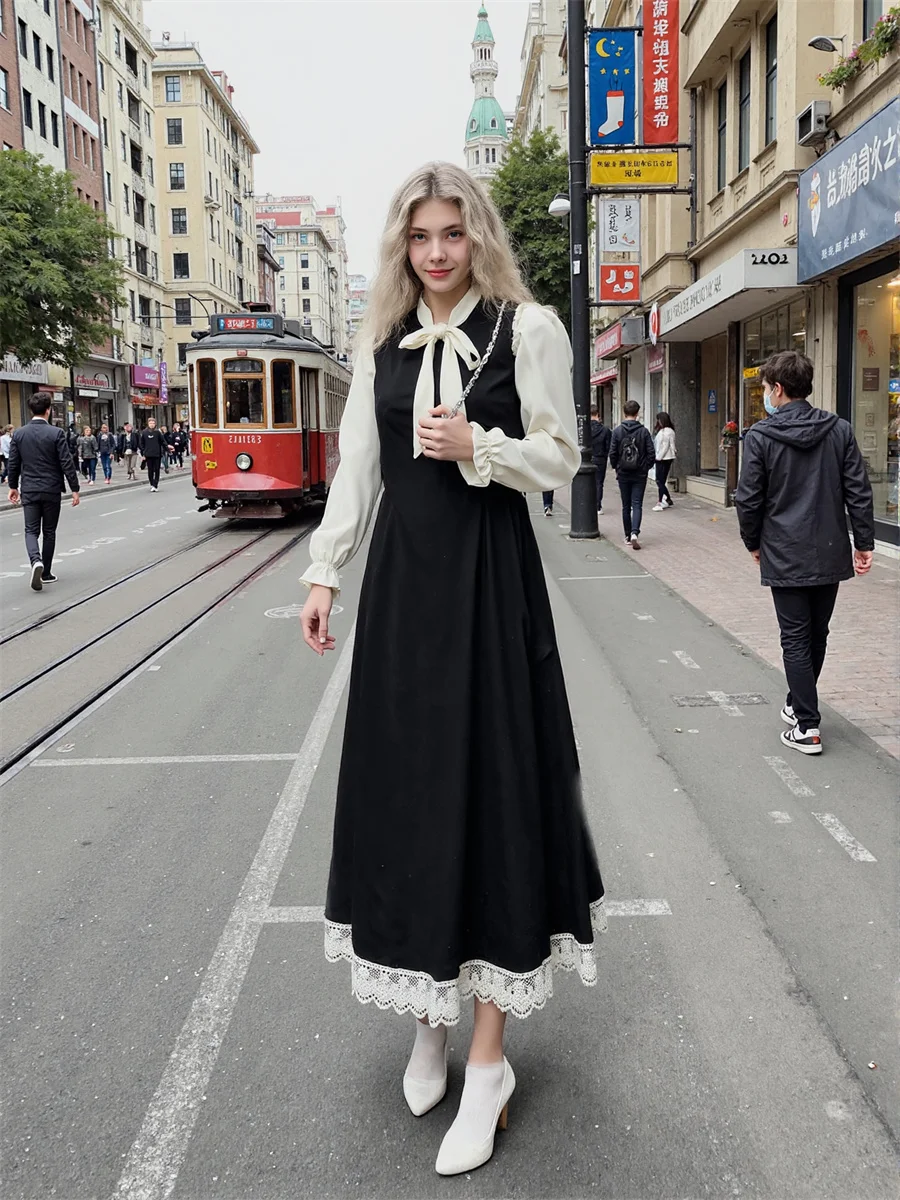 Damesjurken Zwart A-lijn Patchwork Herfst Lente Linnen Peplum Uitgesneden Geribbeld Damesrooster Middelhoge taille Versier diagonaal