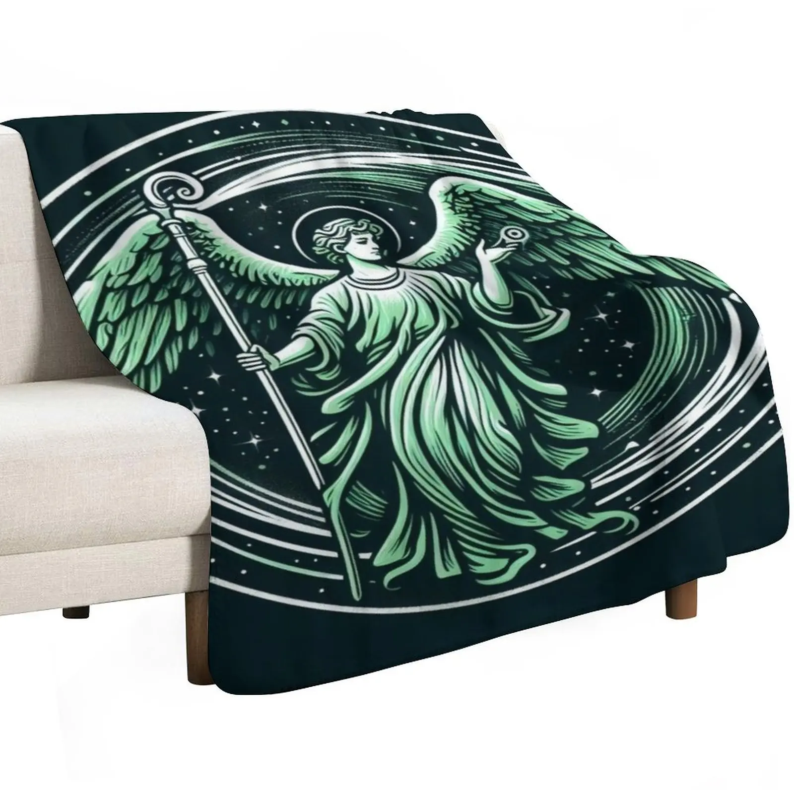 Saint Raphael Archangel - Angel of Healing - Christmas gift Throw Blanket Stuffeds Soft Comforter Designers Luxury St Blankets