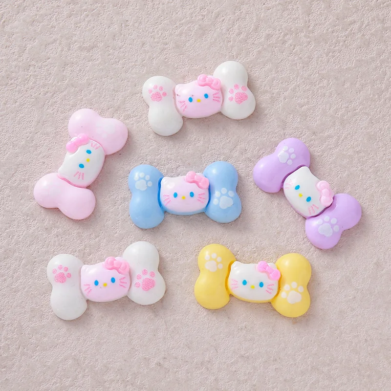 

5pcs Sanrio Hello Kitty Bow Resin Flatback Cabochons DIY Jewelry Accessories Handmade Mobile Phone Case Charms Hairpin Material